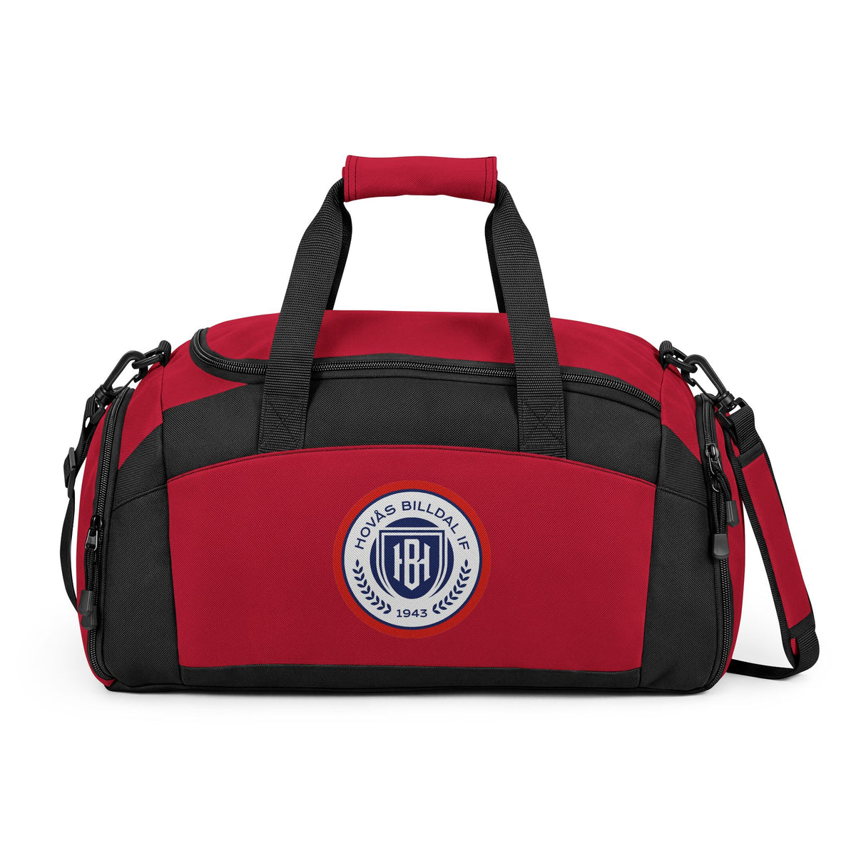 Embroidered Sports Duffel Bag — Classic Crest Gym Bag