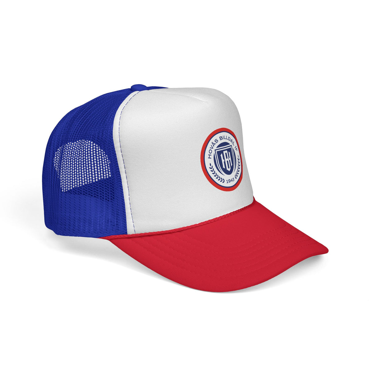 Retro Shield Trucker Cap — Vintage Badge Mesh Baseball Hat