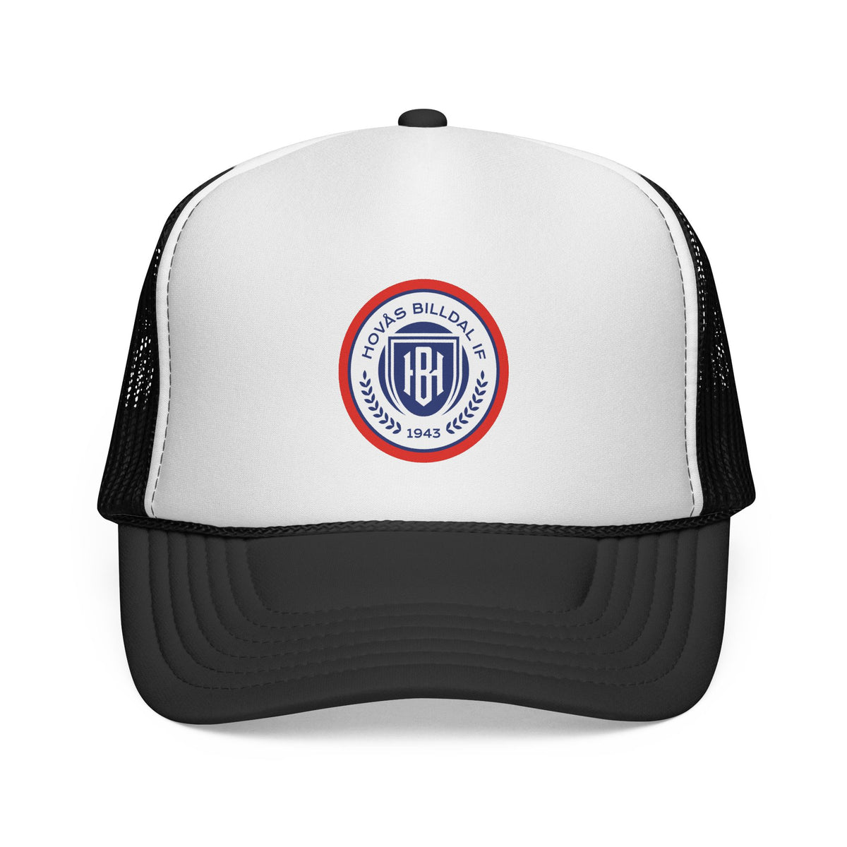 Retro Shield Trucker Cap — Vintage Badge Mesh Baseball Hat