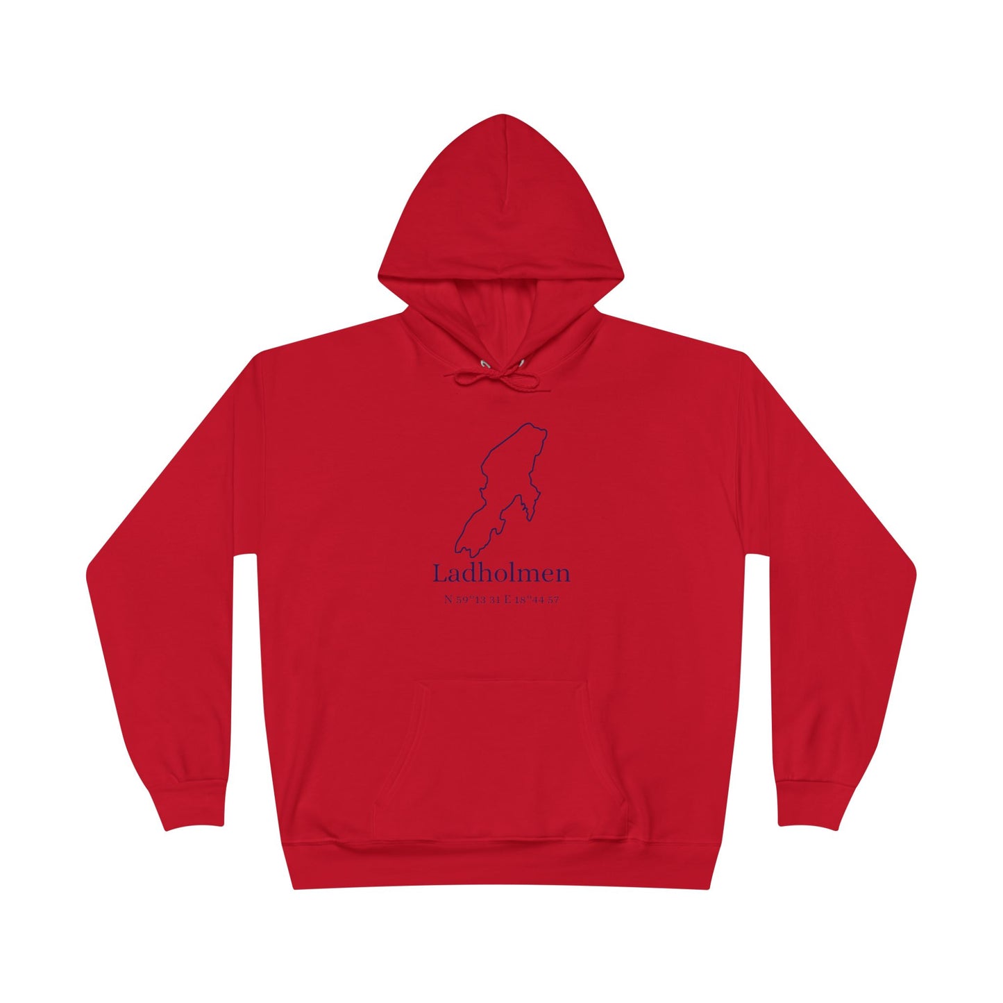 Ladholmen Minimalist Map Hoodie — Scandinavian Island Outline Pullover
