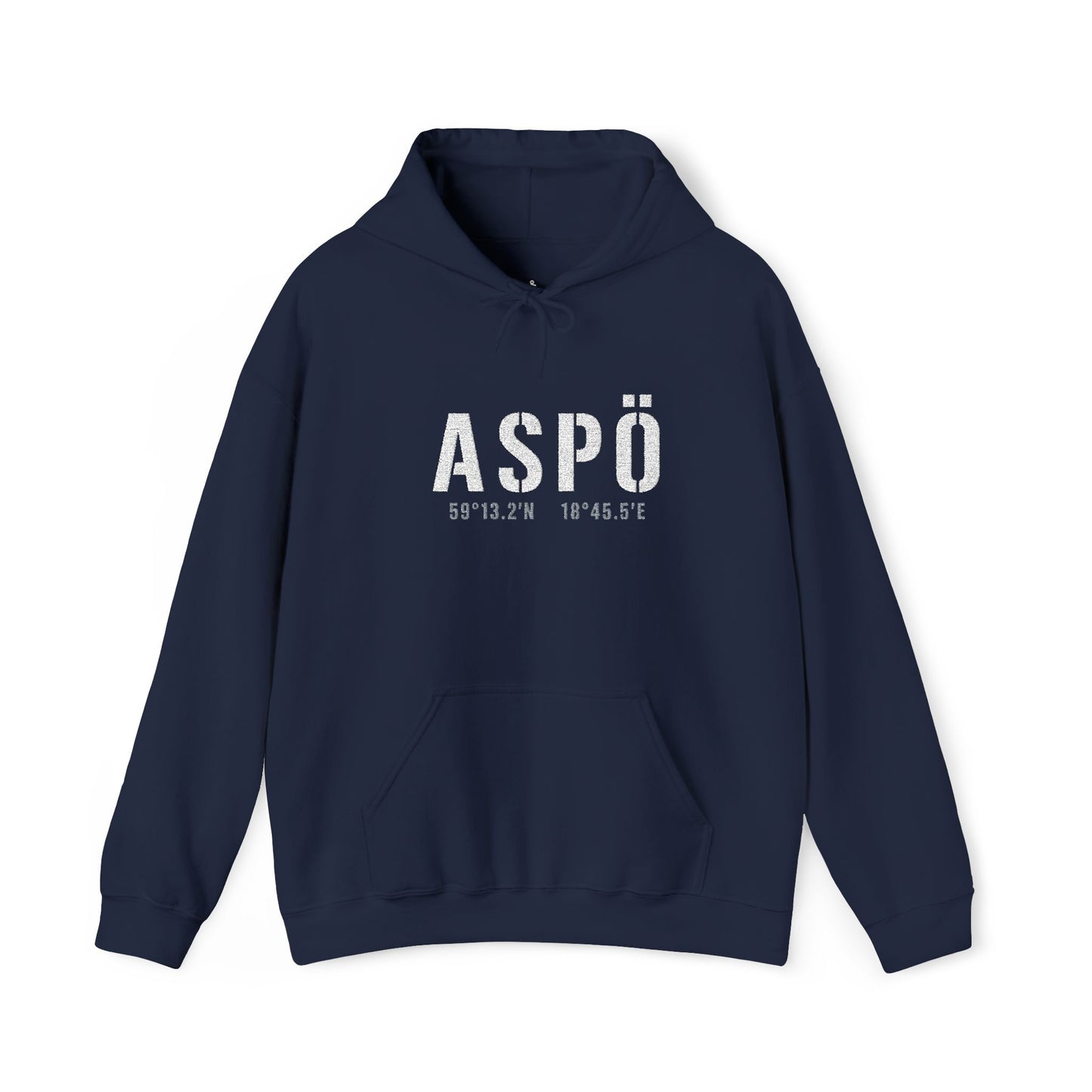 Aspö koordinat hoodie (broderi) (unisex)