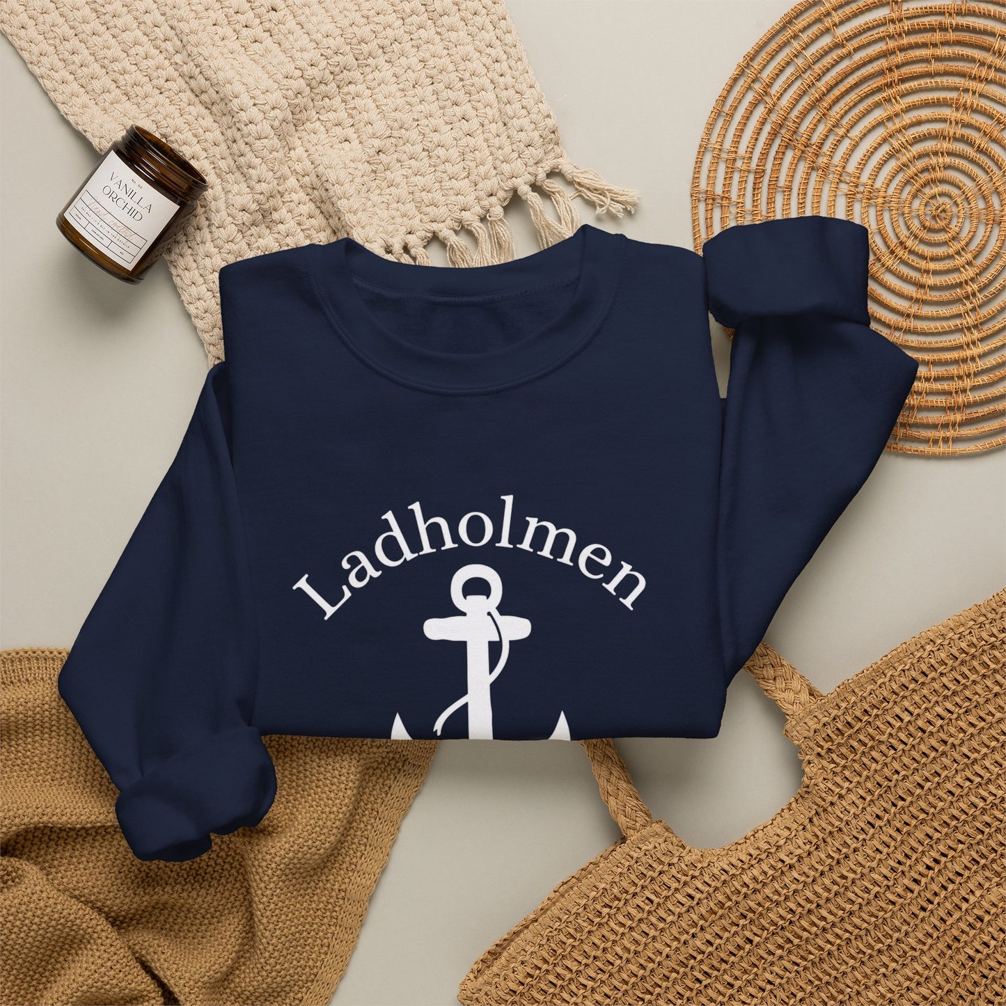 Ladholmen ankar tjocktröja (unisex)