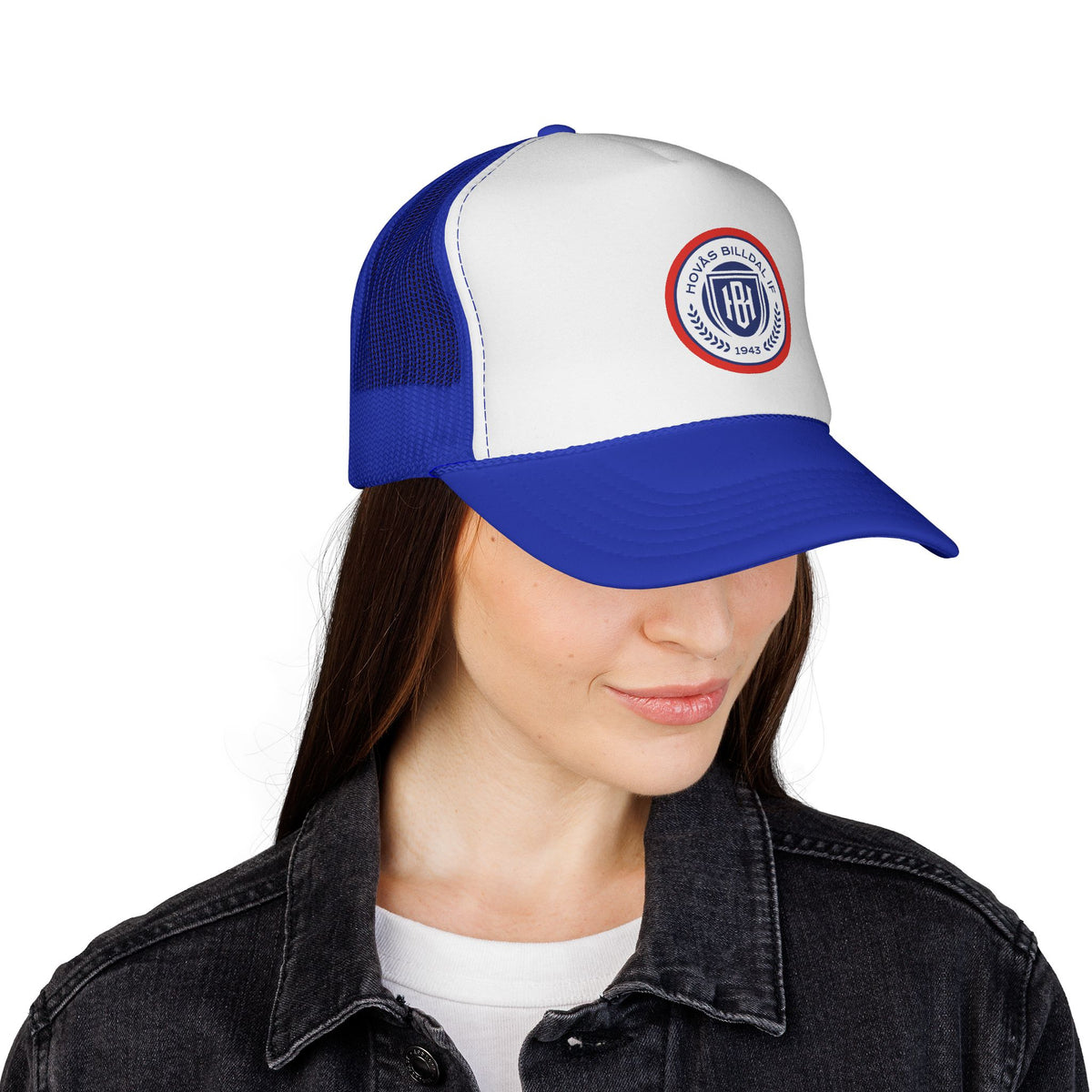 Retro Shield Trucker Cap — Vintage Badge Mesh Baseball Hat