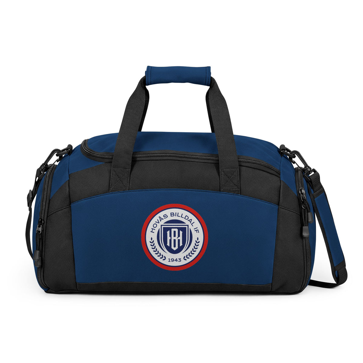 Embroidered Sports Duffel Bag — Classic Crest Gym Bag