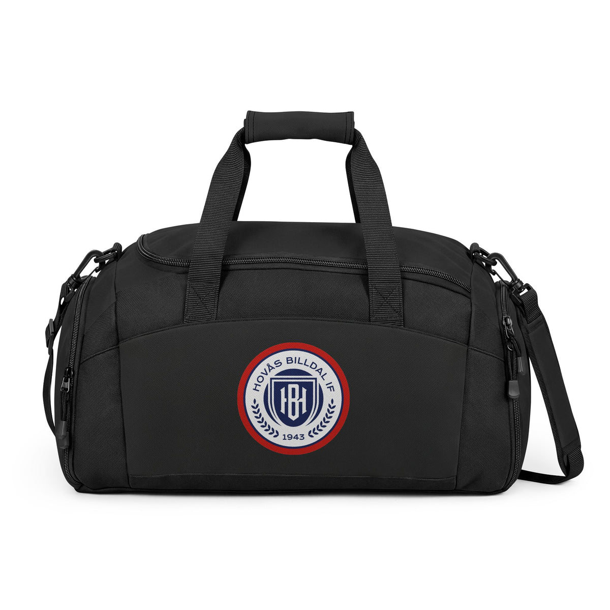 Embroidered Sports Duffel Bag — Classic Crest Gym Bag