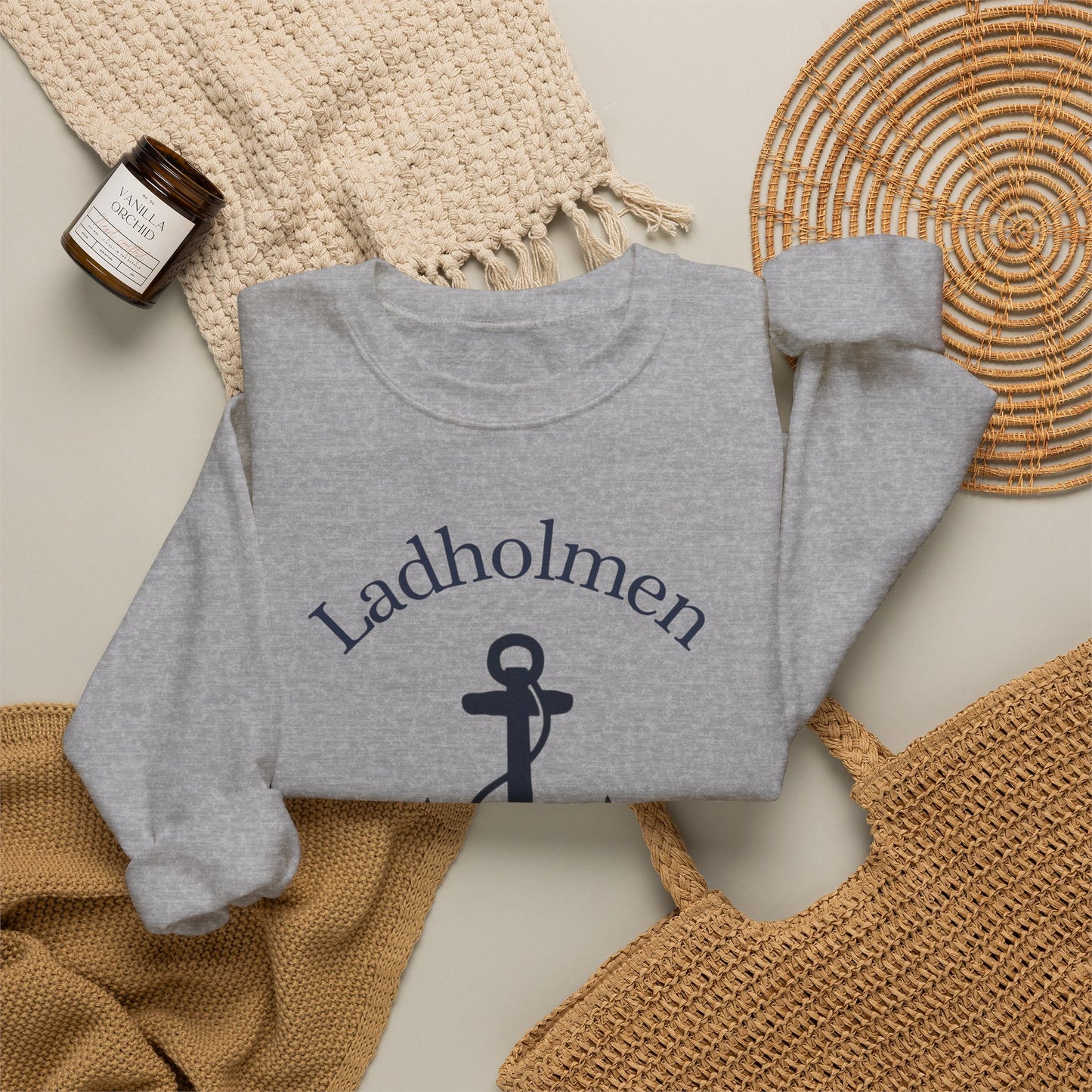 Ladholmen ankar tjocktröja (unisex)